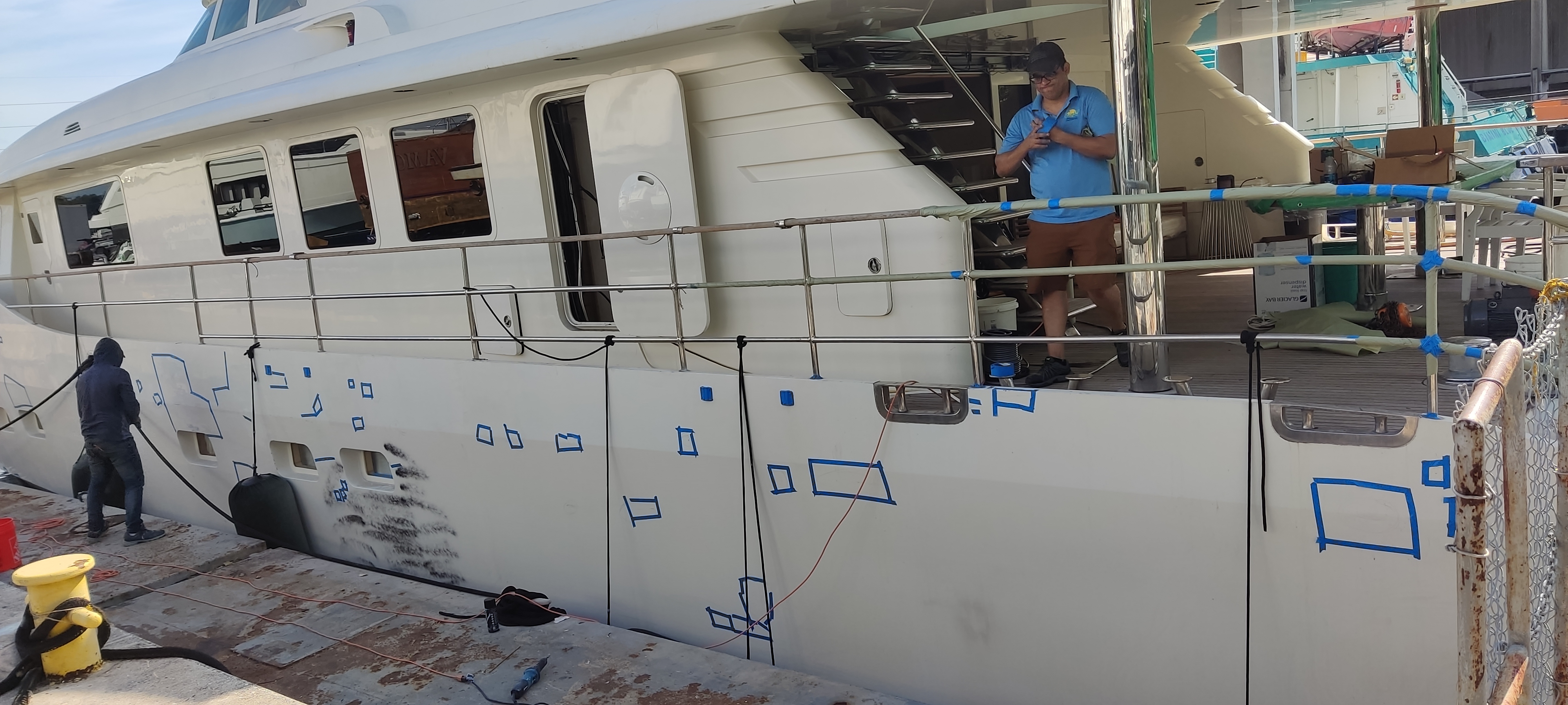 Fiberglass repair work